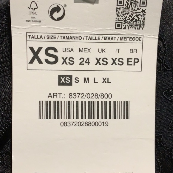 NWT. Zara Black Lace Tuxedo Mid-rise Pants Size XS - Picture 5 of 7